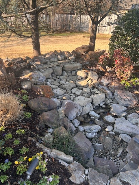 Incorrectly built pondless waterfall This is what most pondless waterfall's installed by landscape contractors in the OKC Metro area look like. As you can see these become very dirty.