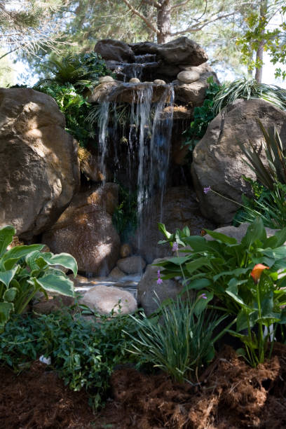 Continental Ponds custom water features in Newcastle, OK featuring a large backyard koi pond